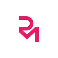 simple geometric letter rm line logo vector