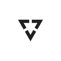 triangle v arrows linked geometric logo vector