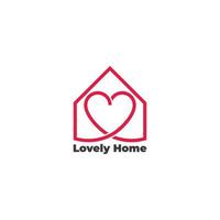 lovely home resident line art logo vector