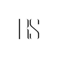 letter rs simple thin line geometric logo vector