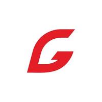letra g flecha geométrica hacia arriba línea movimiento símbolo logotipo vector