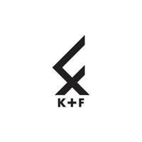 letter kf simple geometric logo vector