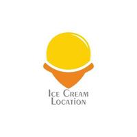 vector de logotipo de símbolo de ubicación de pasador de caramelo de helado