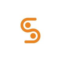 letter s linked dots simple curve geometric logo vector