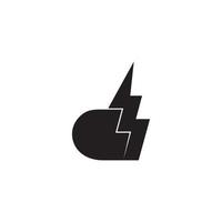 vector of letter d thunder energy flat geometric design