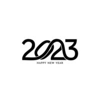 Modern Happy New year 2023 text design background vector