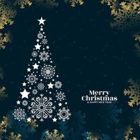 Merry Christmas festival background with decorative christmas tree vector