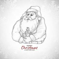 Modern Merry Christmas festival background with hand drawn santa claus vector