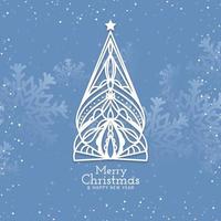 Merry Christmas festival background tree design vector