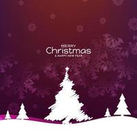 Merry Christmas festival celebration greeting background with tree design vector