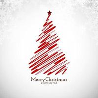 Stylish Merry Christmas festival card with decorative christmas tree design vector