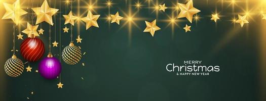 Merry Christmas festival decorative modern banner design vector