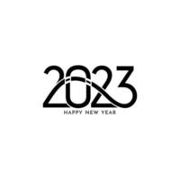 Happy New year 2023 text modern elegant design background vector