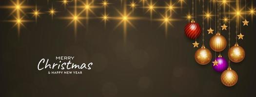 Merry Christmas festival stylish elegant banner design vector