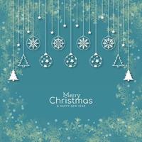 Merry Christmas festival decorative hanging christmas elements background vector