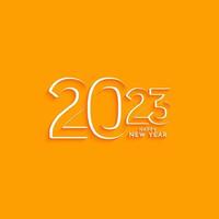 Happy New year 2023 text decorative background design vector