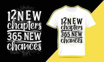 12 capítulos 365 nuevas oportunidades, diseño de camiseta de año nuevo vector