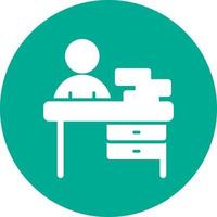 Office Desk Vector Icon Design
