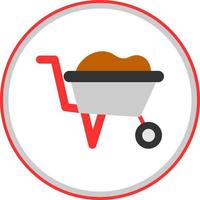 Wheelbarrow Vector Icon Design