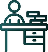 Office Desk Vector Icon Design