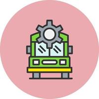 School Bus Setting Vector Icon