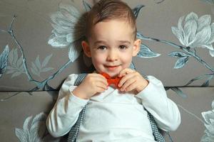 portrait of little boy with bowtie photo