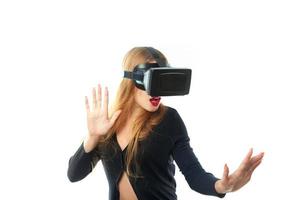 girl in virtual reality glasses photo