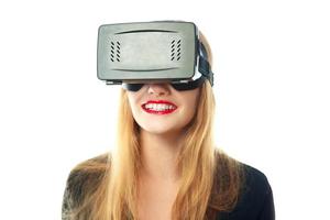 woman in virtual reality glasses photo