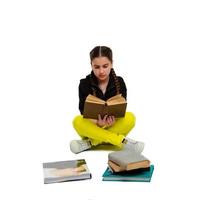 school girl with books photo