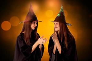 beautiful young girls in halloween style photo