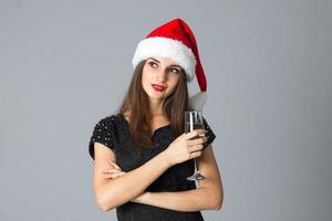 girl with glass of champagne photo