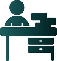 Office Desk Vector Icon Design