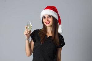 girl with glass of champagne photo
