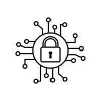 Encryption cyber security icon. Cybersecurity, data secured and protected concept vector