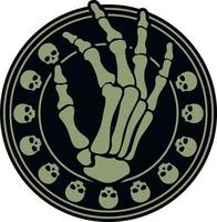 army chevron with skeleton hand gestures vector