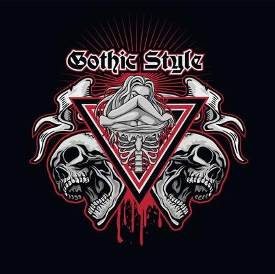 Gothic sign, skeleton girl, grunge vintage design t shirts