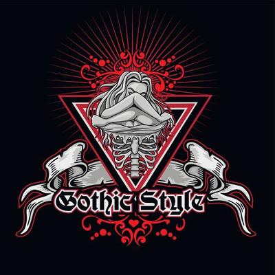 Gothic sign, skeleton girl, grunge vintage design t shirts