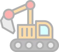 Excavator Vector Icon Design