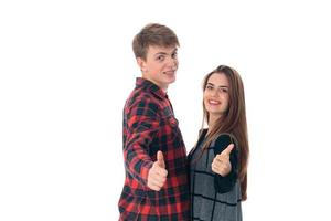 pareja elegante enamorada en el estudio foto