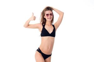 girl in black swimsuit photo