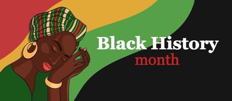 Black history month vector banner celebrate february in the usa and canada