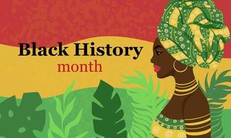 Black history month vector banner celebrate february in the usa and canada