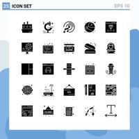 25 iconos creativos signos y símbolos modernos de la aplicación de codificación cd disco cosmonauta casco elementos de diseño vectorial editables vector