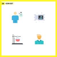 Pack of 4 Modern Flat Icons Signs and Symbols for Web Print Media such as avatar medical performance water transfusion Editable Vector Design Elements