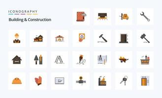 25 Building And Construction Flat color icon pack