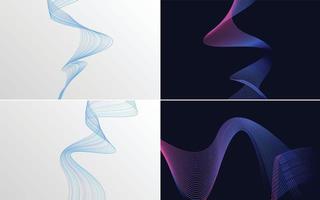 Collection of geometric minimal lines pattern set vector