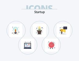 Startup Flat Icon Pack 5 Icon Design. marketing. money growth. creative. money. flower vector