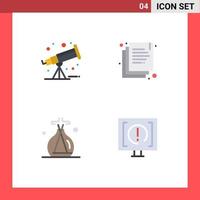 Pack of 4 creative Flat Icons of astronomy contact copy incense help Editable Vector Design Elements