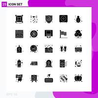 Stock Vector Icon Pack of 25 Line Signs and Symbols for bug products signal electronics bass Editable Vector Design Elements