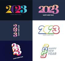 Big Collection of 2023 Happy New Year symbols Cover of business diary for 2023 with wishes vector